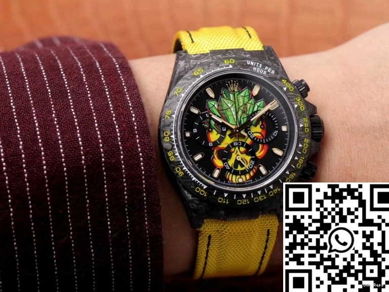 Color Fiber Dial Carbon Rolex Daytona Chronograph Cosmos Skull Edition 0706